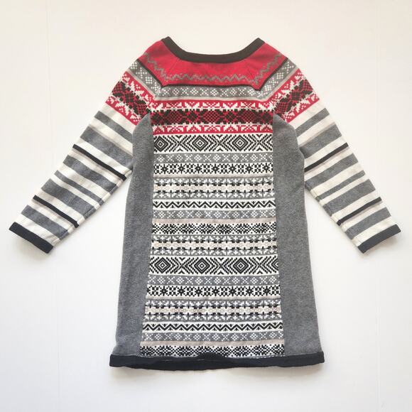 Hanna Andersson Snow & Tell Sweater Dress Grey Multi Size 5 | 110 cm Fair Isle - Picture 4 of 7